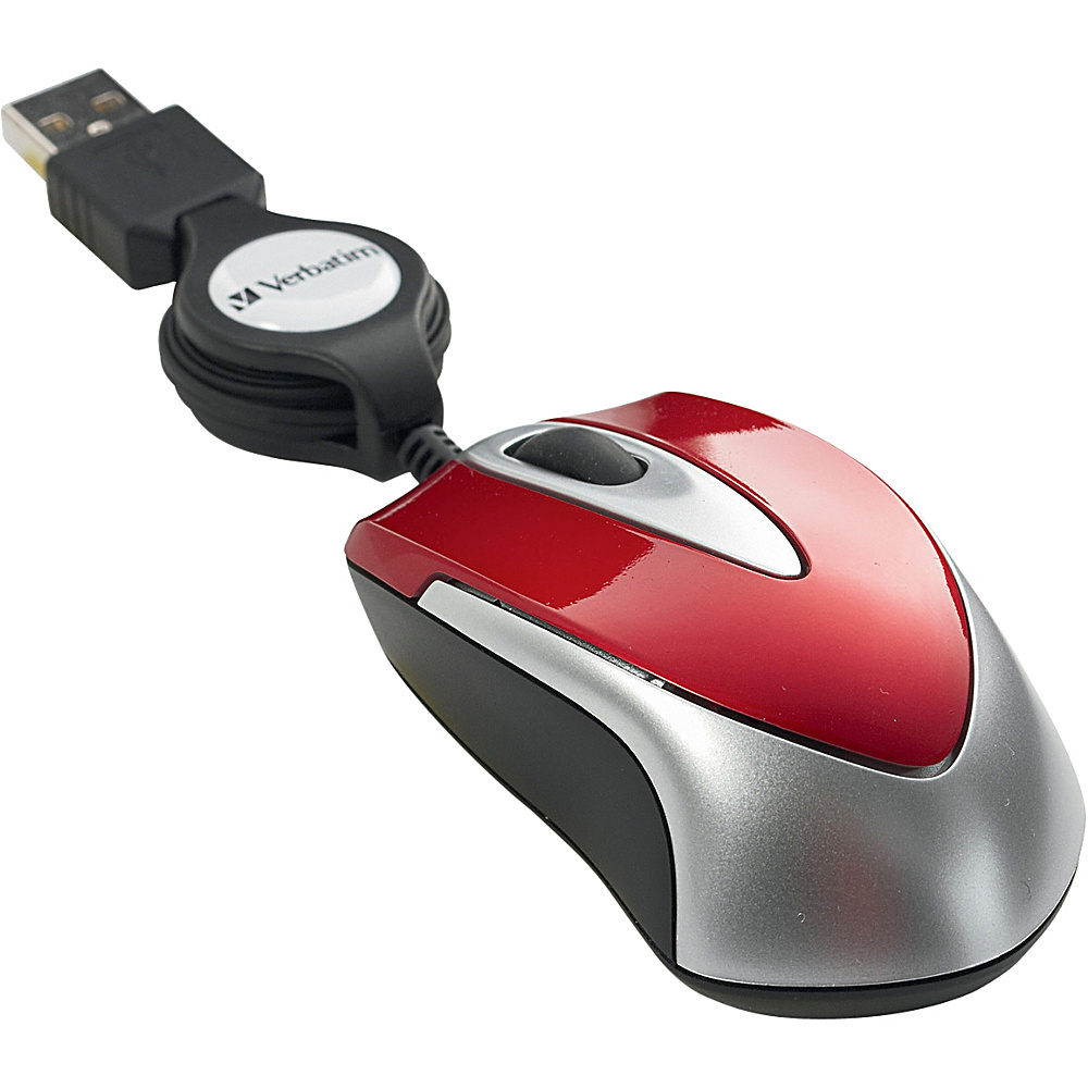 Verbatim Optical Travel Mouse Red Verbatim Business Accessories