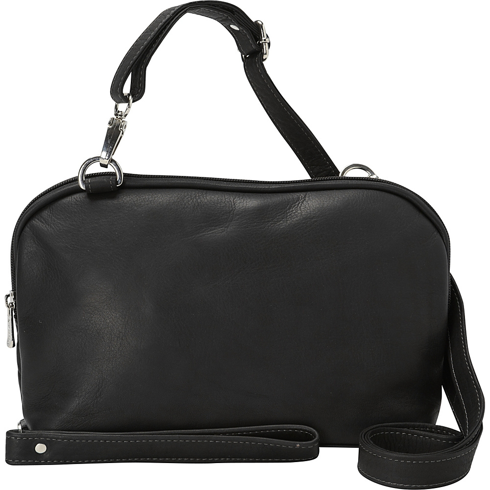 Piel Cross Body Carry All Black Piel Leather Handbags