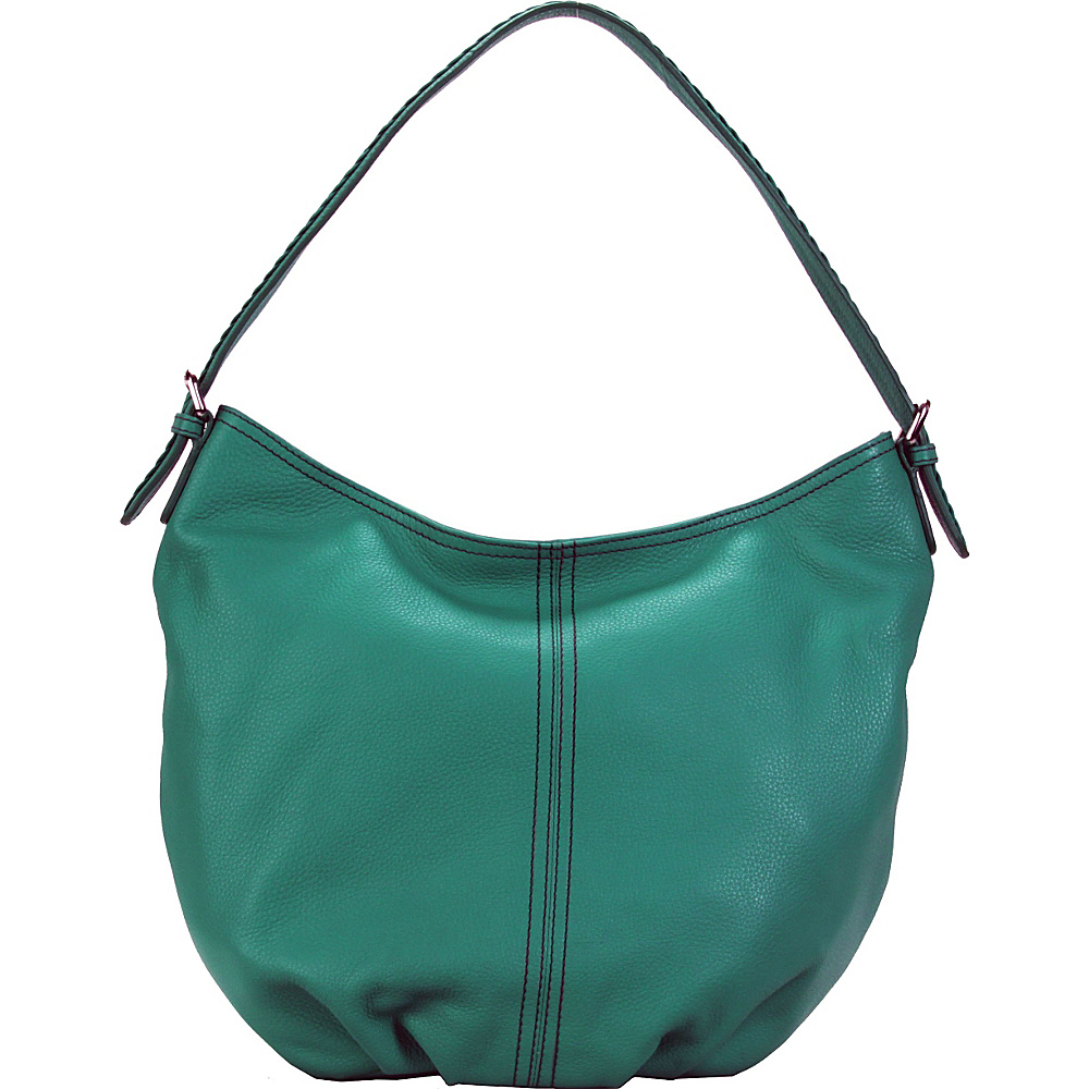 Hadaki Slouchy Hobo Viridian Green Hadaki Leather Handbags