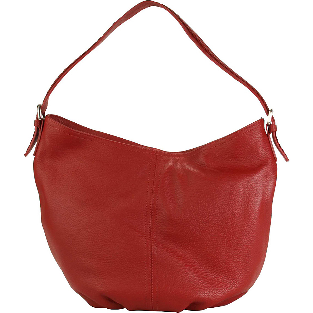Hadaki Slouchy Hobo Deep Red - Hadaki Leather Handbags