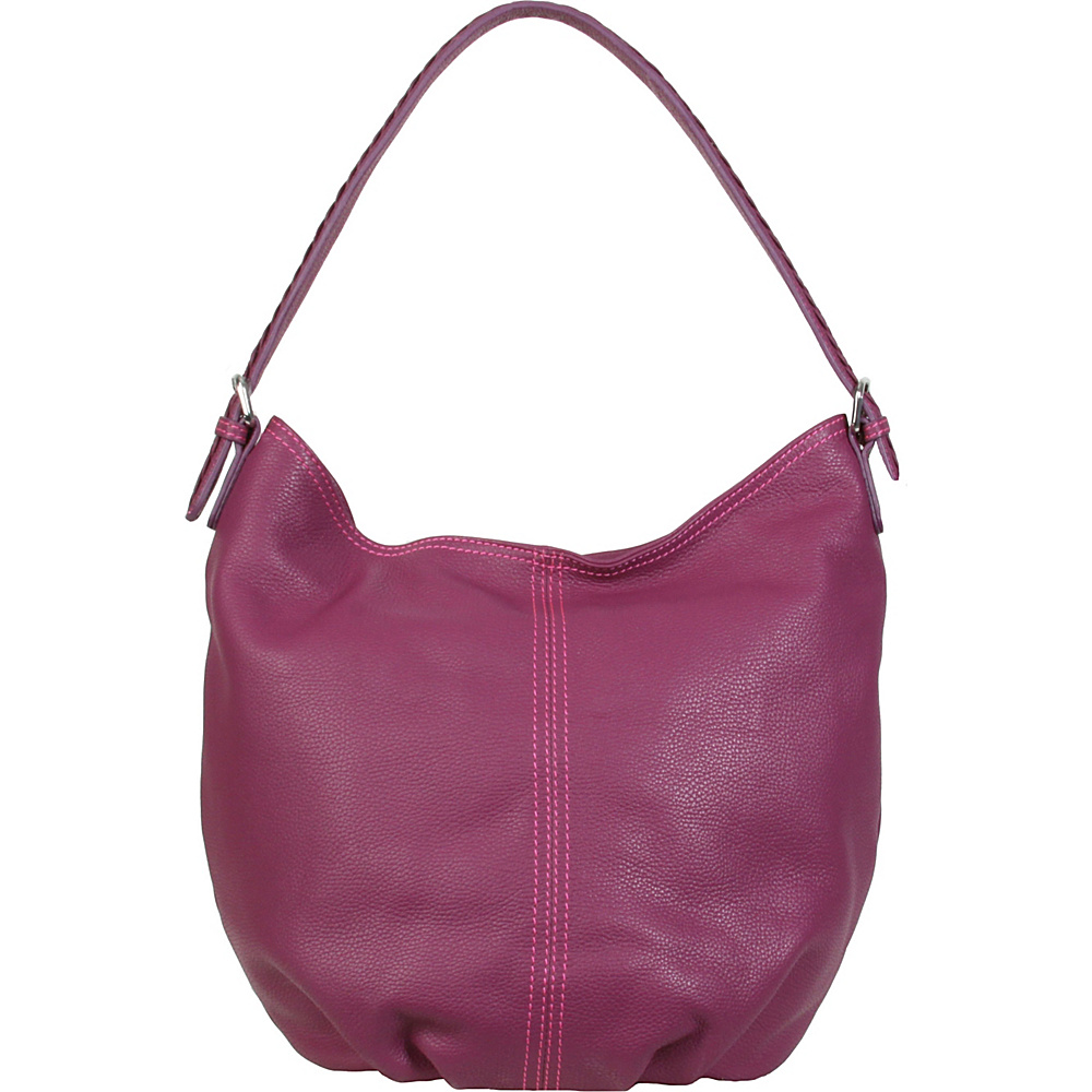 Hadaki Slouchy Hobo Plum - Hadaki Leather Handbags