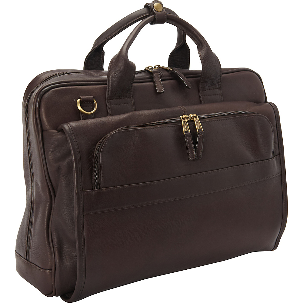 Clava Leather Top Handle Accordian Brief Vachetta Cafe Clava Non Wheeled Business Cases