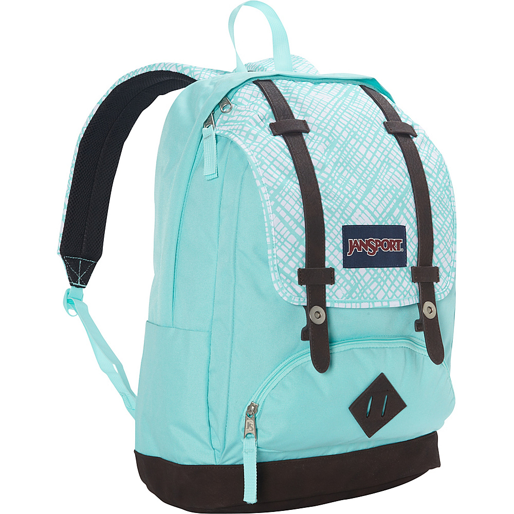 JanSport Cortlandt Backpack Aqua Dash Jagged Plaid JanSport Everyday Backpacks