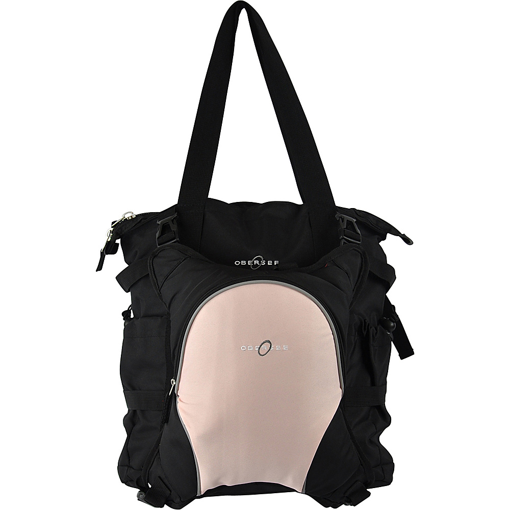 Obersee Innsbruck Diaper Bag Tote with Cooler Black Bubble Gum Obersee Diaper Bags Accessories