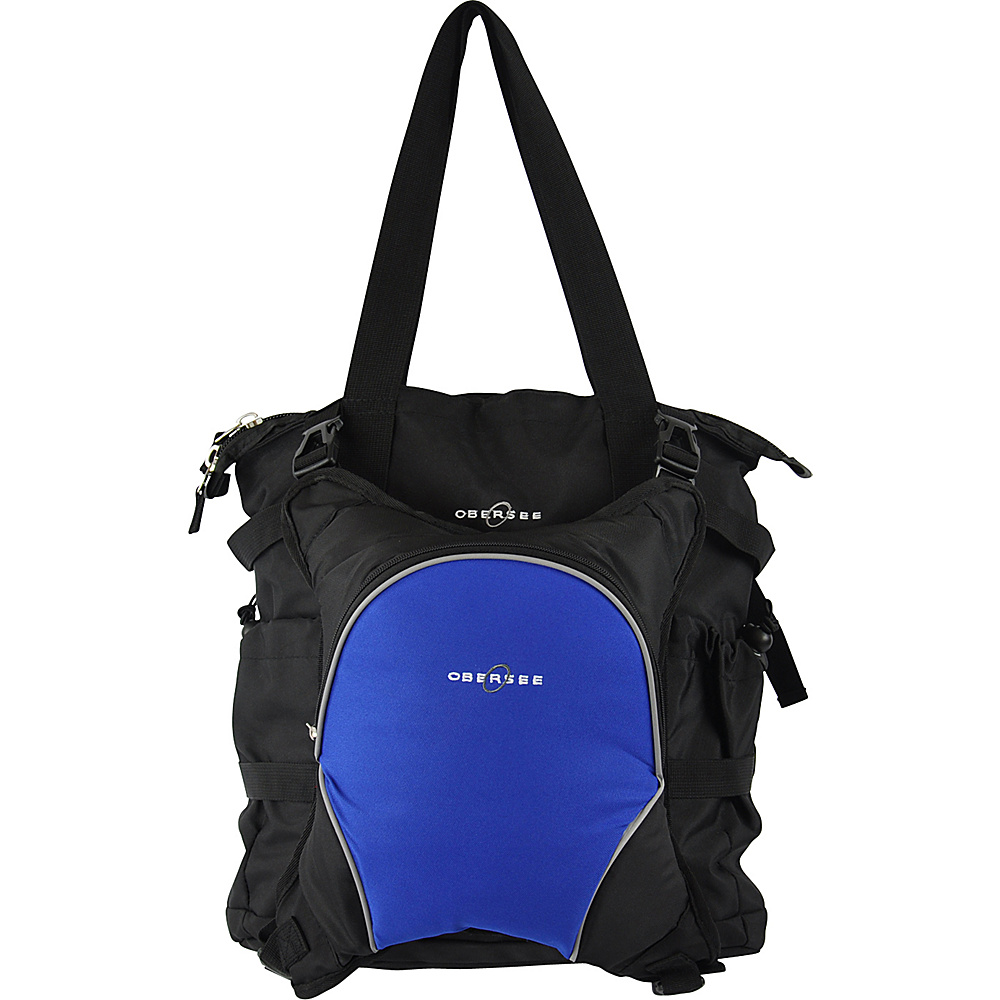 Obersee Innsbruck Diaper Bag Tote with Cooler Black Royal Blue Obersee Diaper Bags Accessories