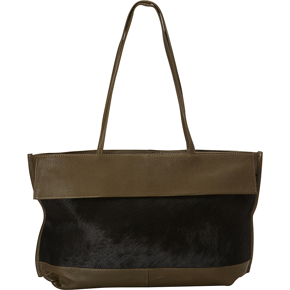 Latico Leathers Barclay Tote Black on Olive Latico Leathers Leather Handbags