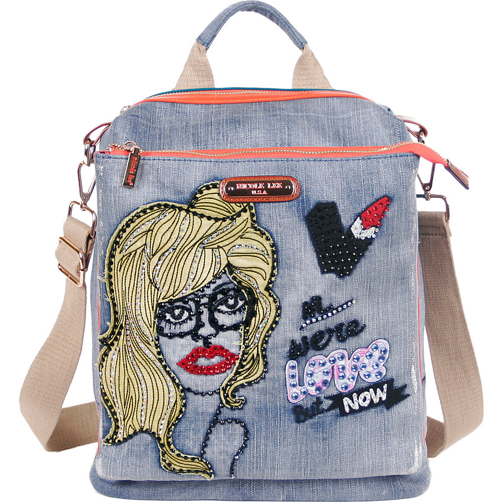 Nicole Lee Jodie Blonde Print Convertible Backpack Purse Blonde Nicole Lee Fabric Handbags