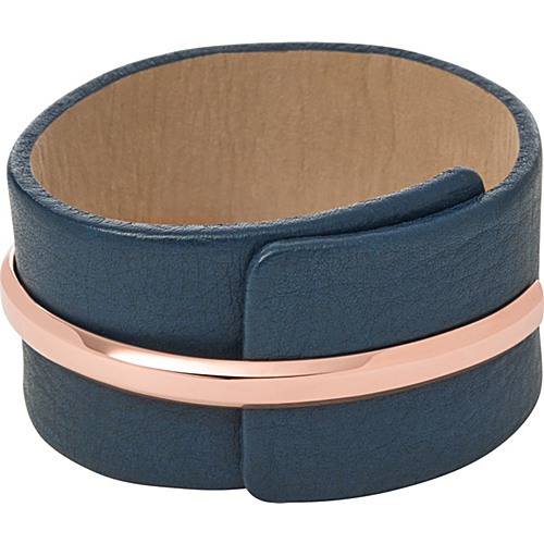 UPC 796483136120 product image for Fossil Leather Wrap Cuff Rose Gold - Fossil Jewelry | upcitemdb.com