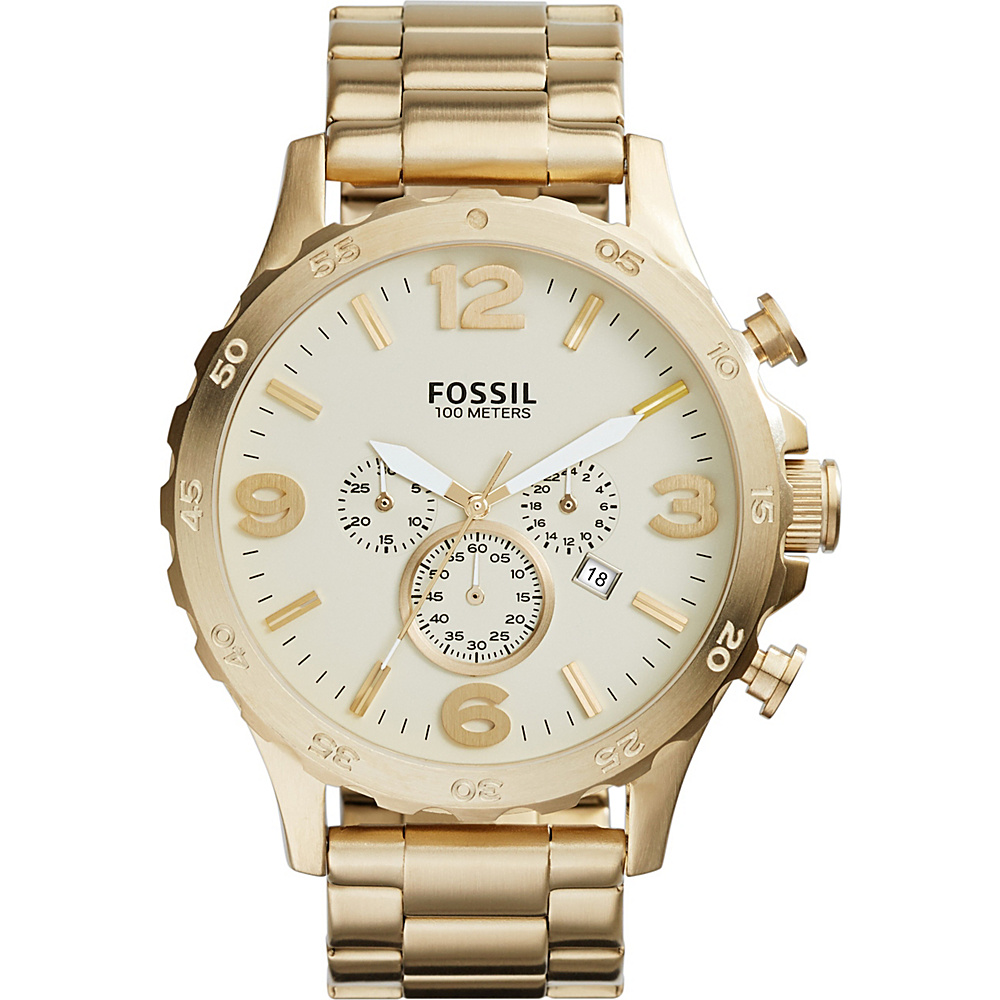 Fossil Nate Chronograph Stainless Steel Watch Gold Fossil Watches
