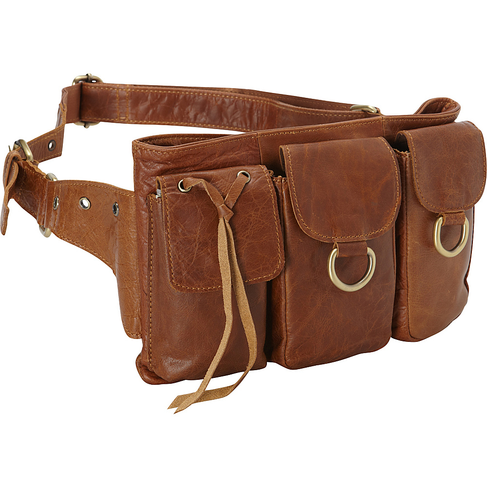 Vicenzo Leather Large Adonis Genuine Leather Waist Purse Fanny Pack Brown Large Vicenzo Leather Waist Packs