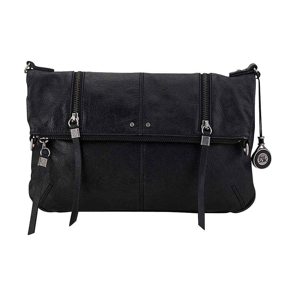 The Sak Sanibel Foldover Crossbody Black The Sak Leather Handbags