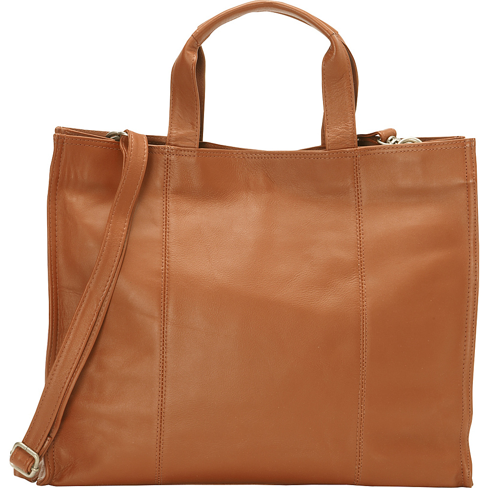 Piel Carry All Tote Saddle Piel Leather Handbags