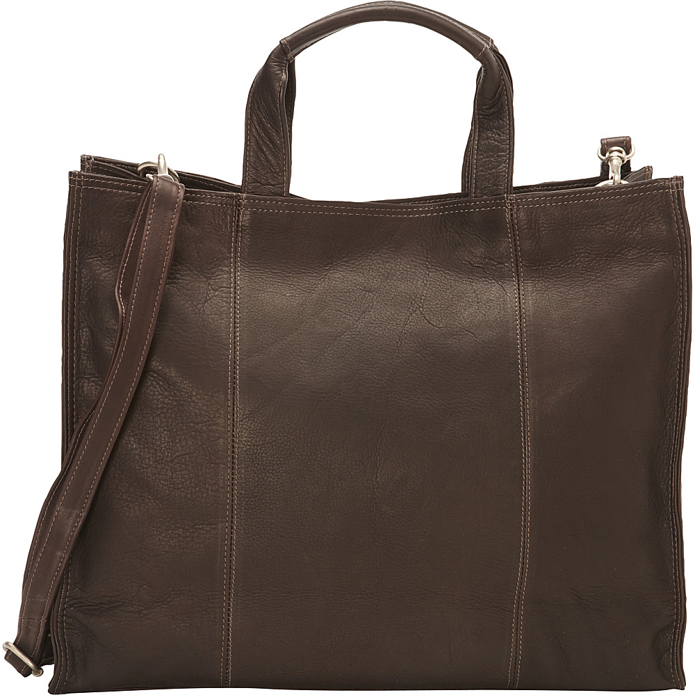 Piel Carry All Tote Chocolate Piel Leather Handbags