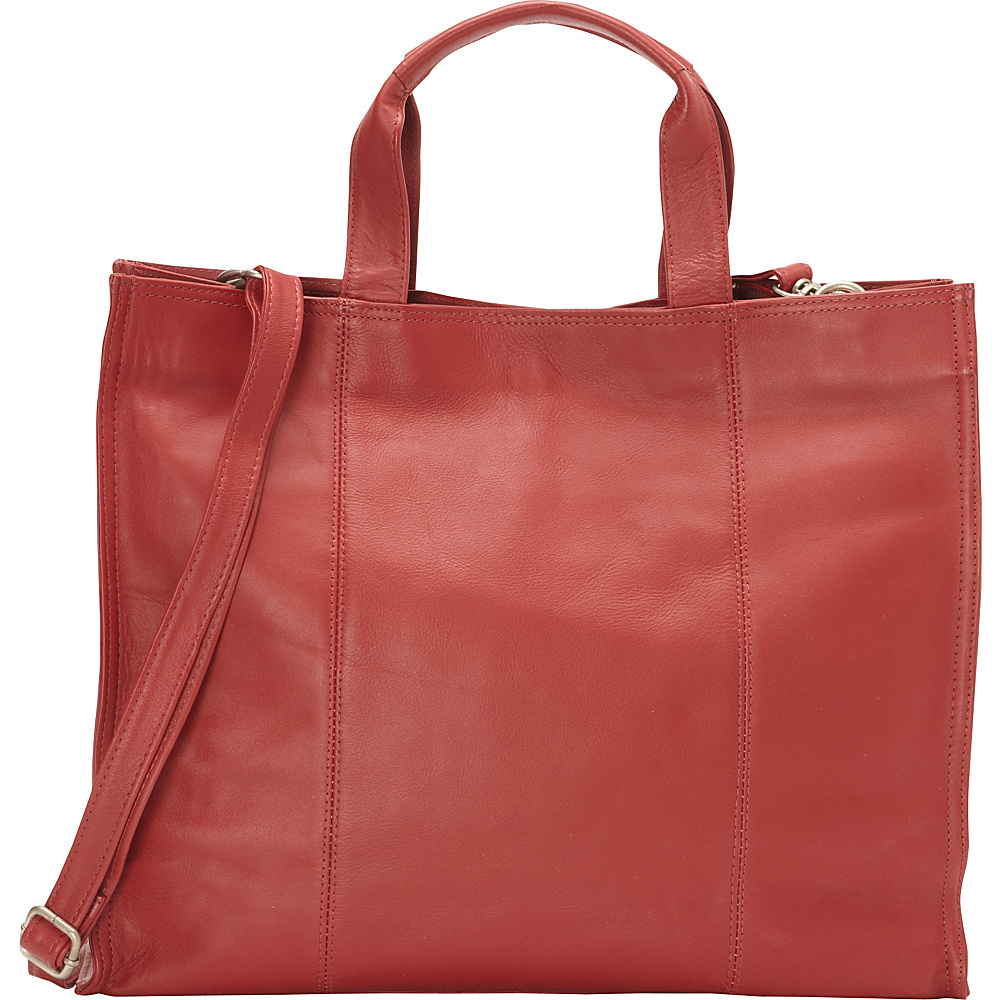 Piel Carry All Tote Red Piel Leather Handbags