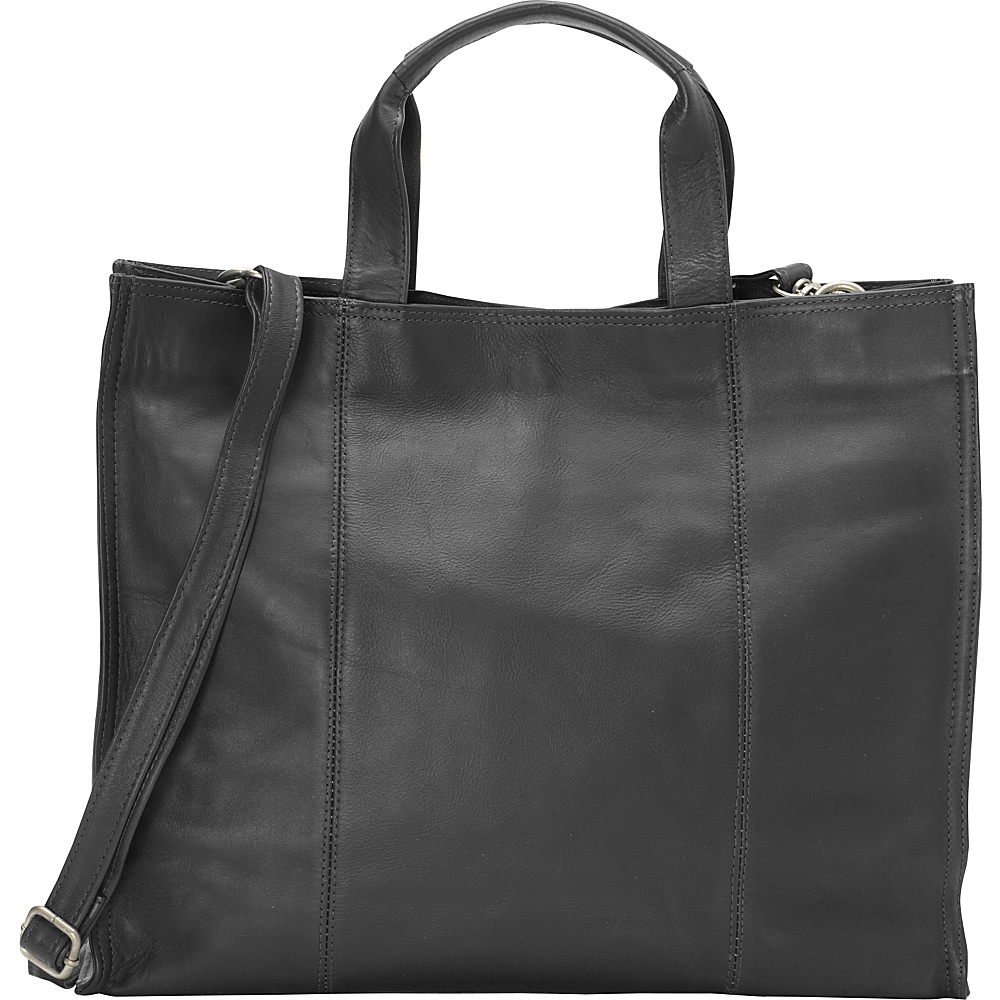Piel Carry All Tote Black Piel Leather Handbags