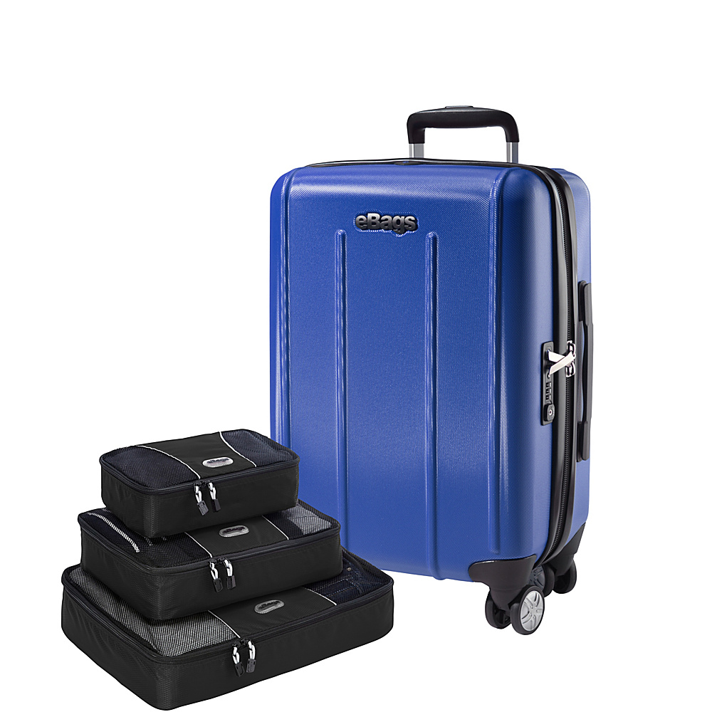 eBags Value Set EXO 2.0 Hardside Spinner Carry on Packing Cube 3pc Set Blue eBags Hardside Luggage