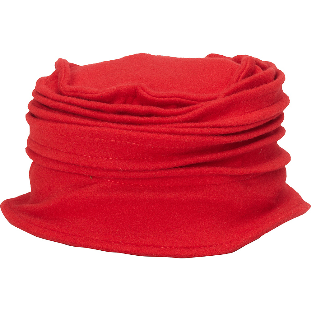 Magid Fleece Flower Cloche Red Magid Hats Gloves Scarves