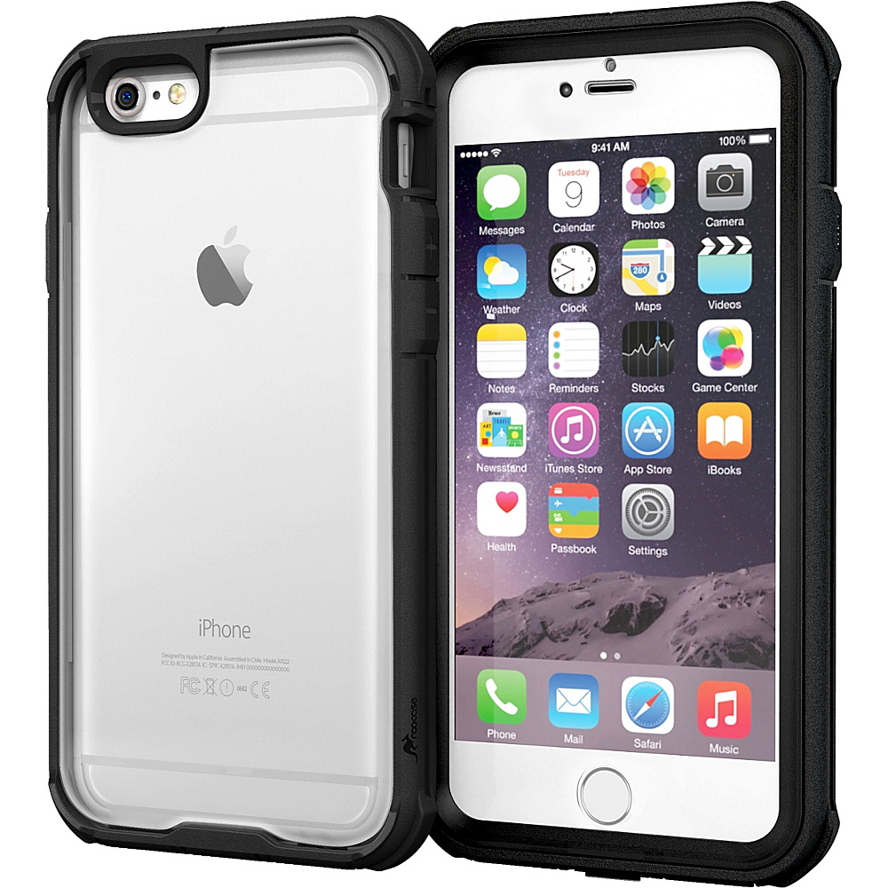 rooCASE Slim Fit Glacier Tough Hybrid PC TPU Case for Apple iPhone 6 6s Black rooCASE Electronic Cases