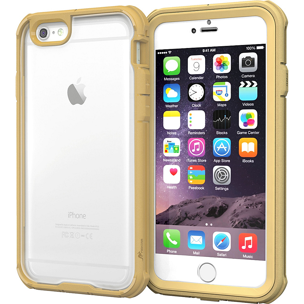 rooCASE Slim Fit Glacier Tough Hybrid PC TPU Case for Apple iPhone 6 6s Fossil Gold rooCASE Electronic Cases