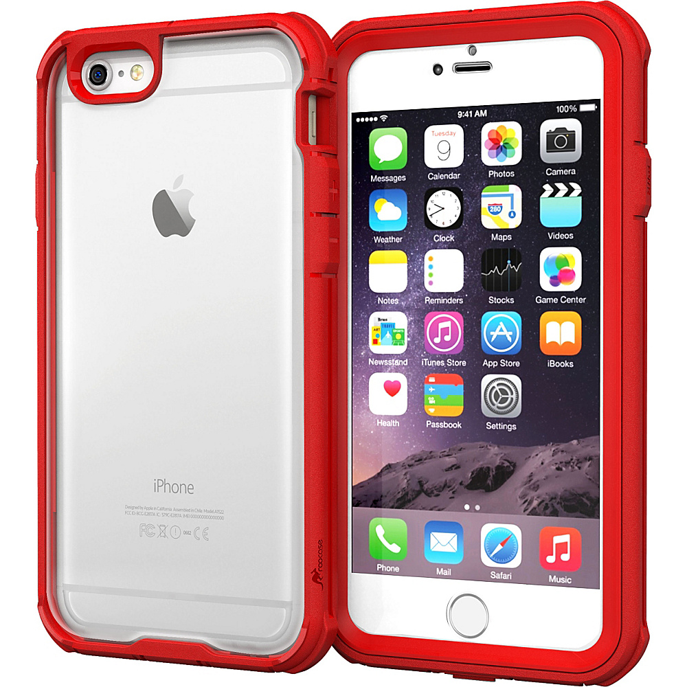 rooCASE Slim Fit Glacier Tough Hybrid PC TPU Case for Apple iPhone 6 6s Red rooCASE Electronic Cases