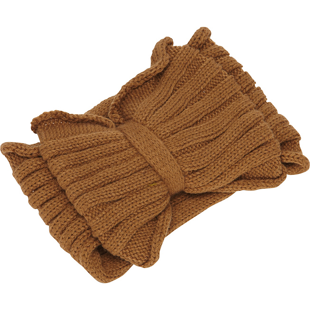 Magid Oversize Bow Knit Head Wrap Camel Magid Hats Gloves Scarves