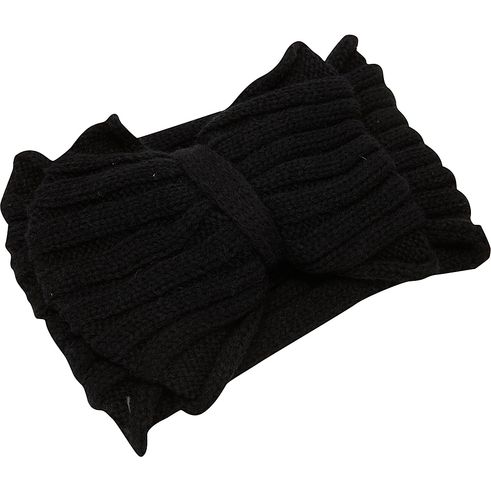 Magid Oversize Bow Knit Head Wrap Black Magid Hats Gloves Scarves