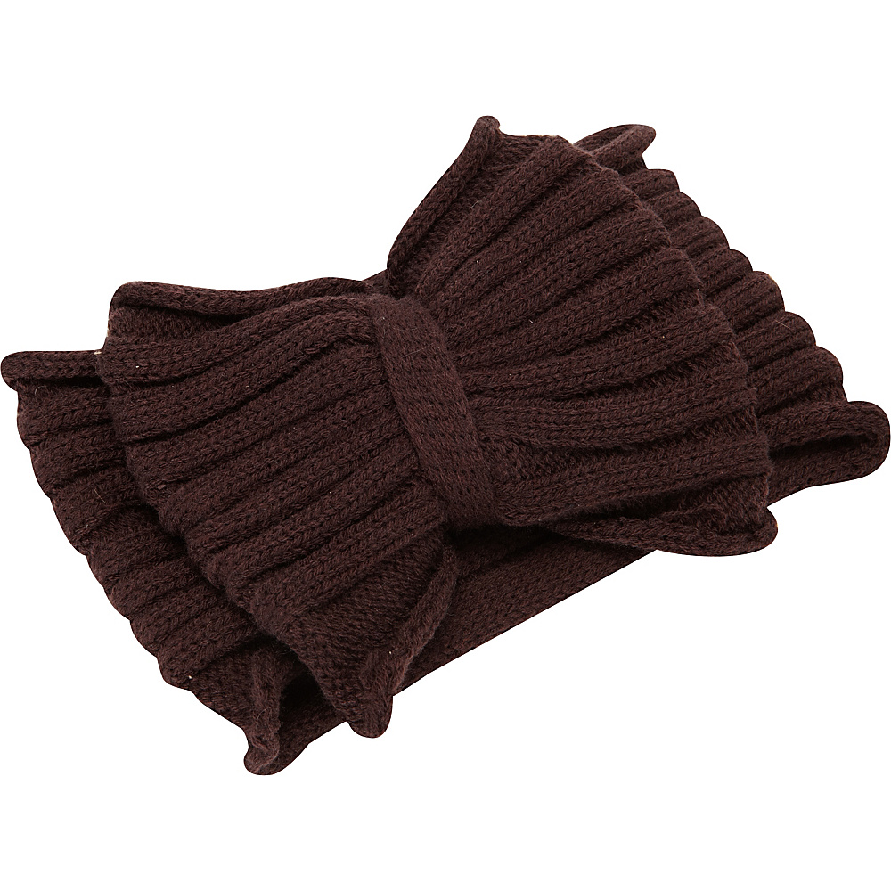 Magid Oversize Bow Knit Head Wrap Brown Magid Hats Gloves Scarves