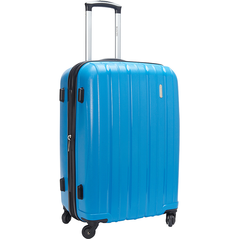 Mancini Leather Goods 24 Expandable Polypropylene Spinner Luggage Sky Blue Mancini Leather Goods Hardside Checked