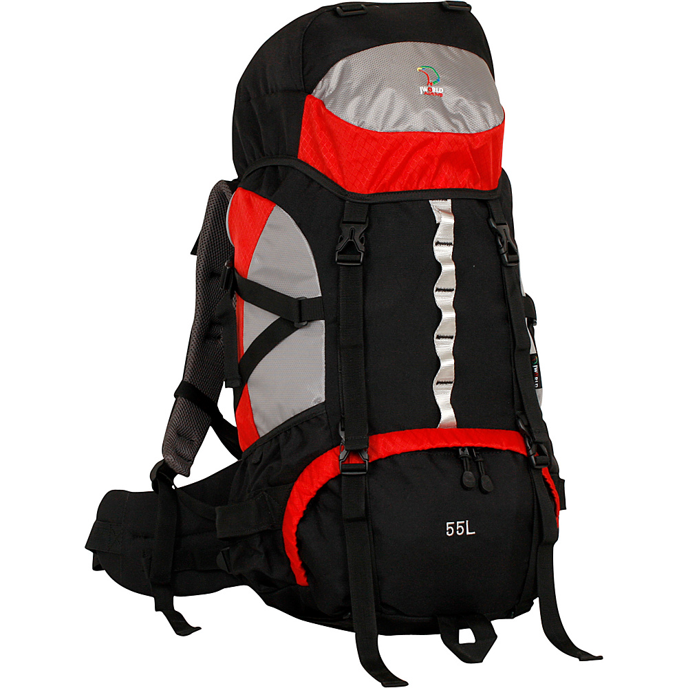 J World New York Crest 45L Climbing Backpack Red J World New York Day Hiking Backpacks