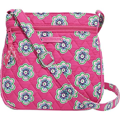 Vera Bradley Petite Triple Zip Hipster Pink Swirls Flowers - Vera Bradley Fabric Handbags