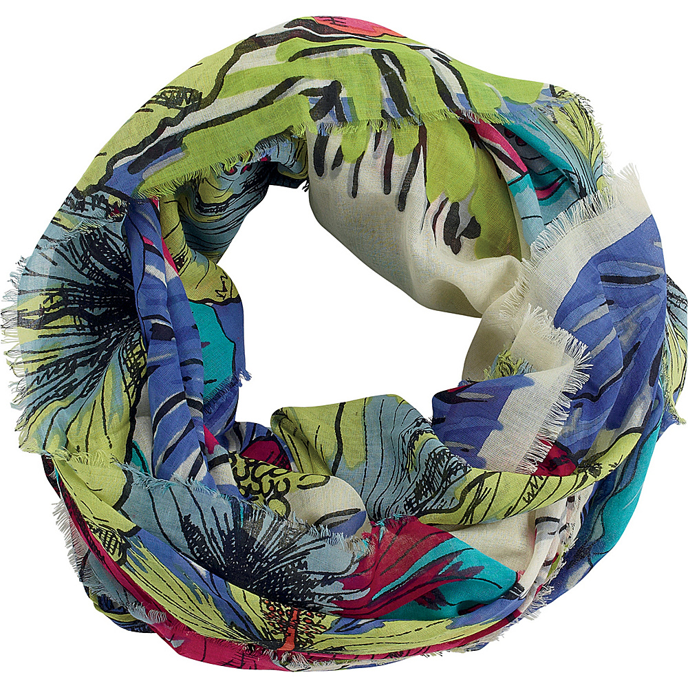 San Diego Hat Cotton Floral Print Scarf with Fray Edges Multi San Diego Hat Scarves
