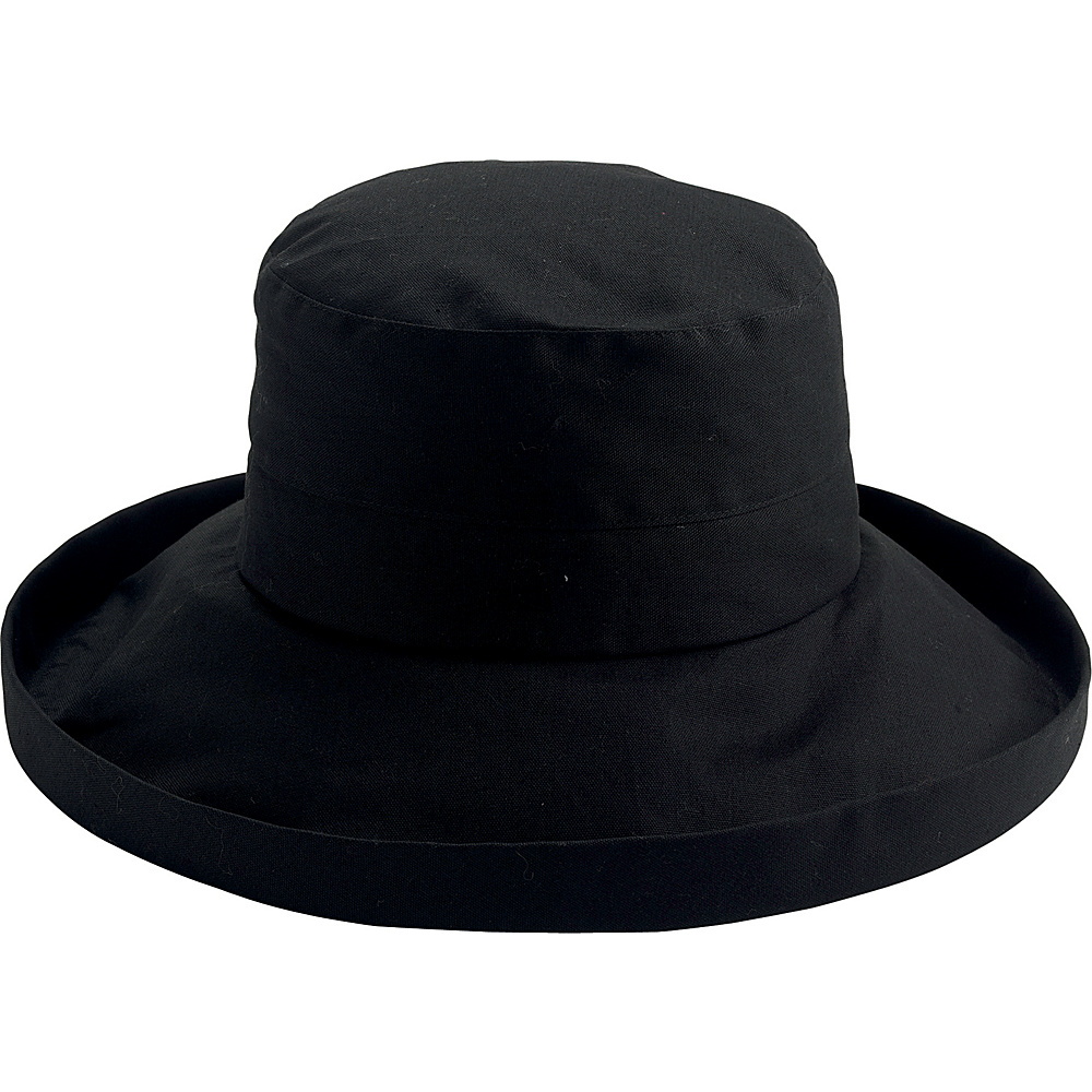 San Diego Hat Linen Fabric Hat with Kettle Brim Black San Diego Hat Hats Gloves Scarves