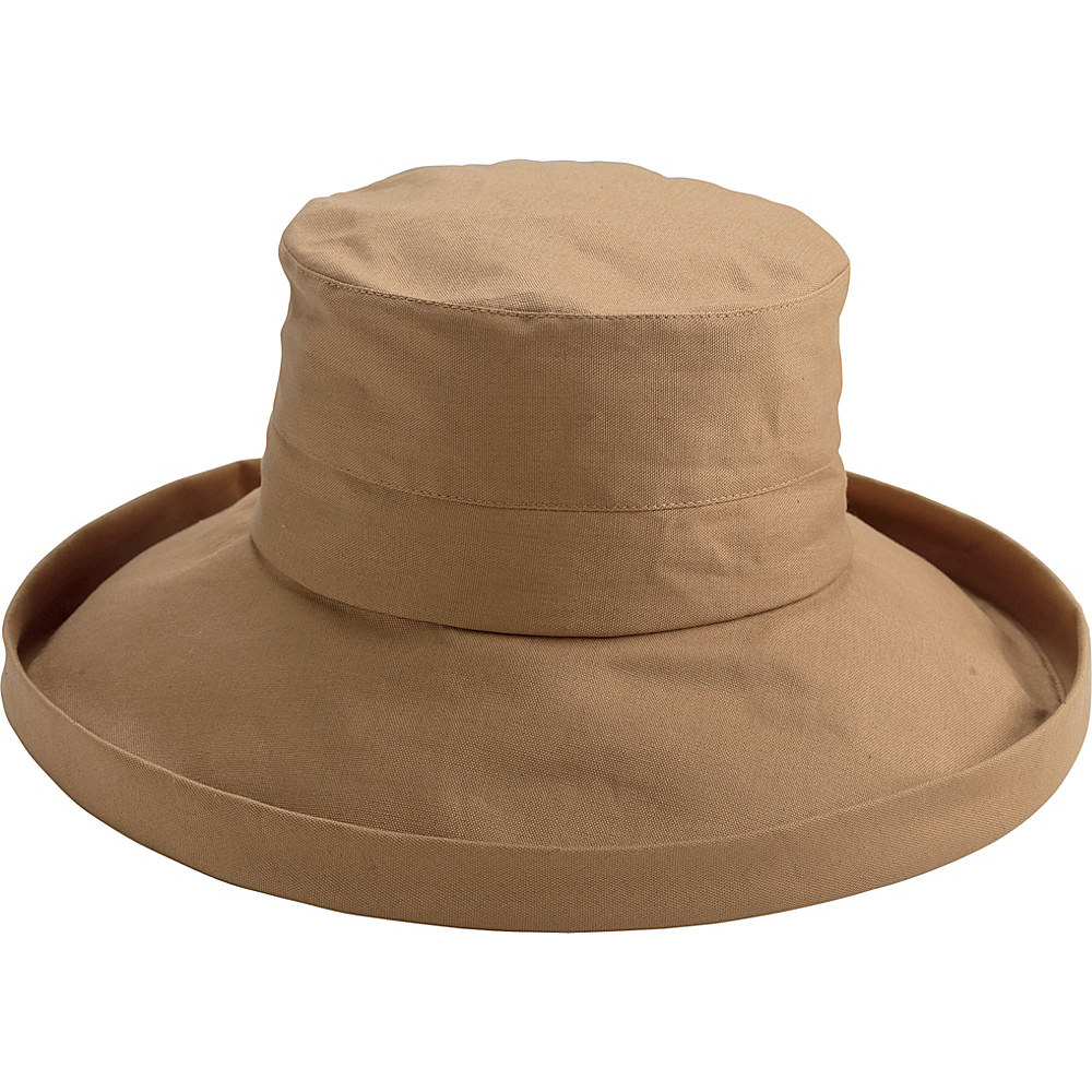 San Diego Hat Linen Fabric Hat with Kettle Brim Tan San Diego Hat Hats Gloves Scarves
