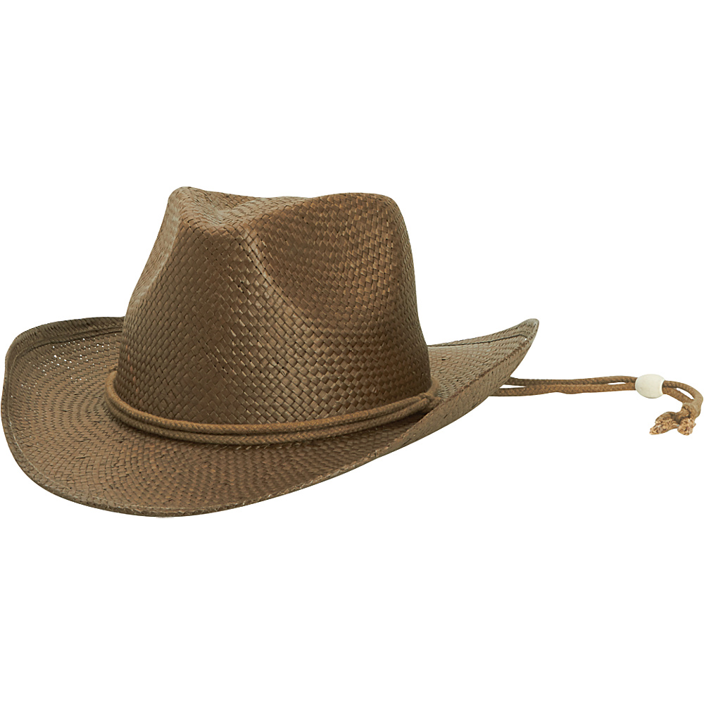 San Diego Hat Kids Woven Paper Cowboy with Chin Cord and Stretch Band Dark Brown San Diego Hat Hats Gloves Scarves