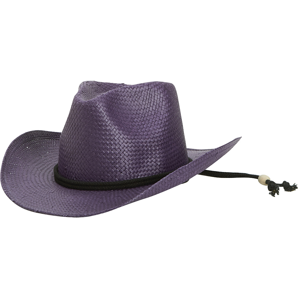San Diego Hat Kids Woven Paper Cowboy with Chin Cord and Stretch Band Purple San Diego Hat Hats Gloves Scarves