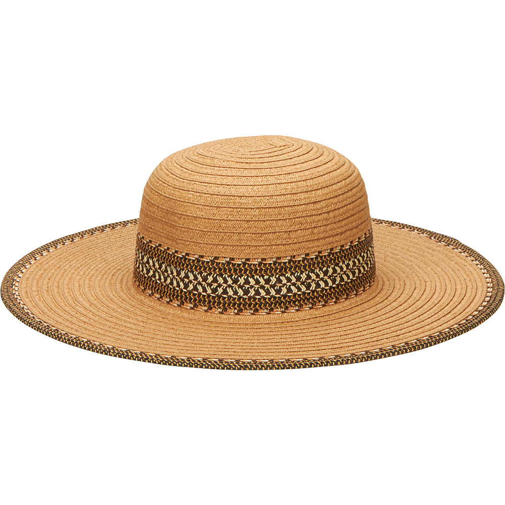 San Diego Hat Ultrabraid Sunbrim Hat with Pattern Band Camel San Diego Hat Hats Gloves Scarves