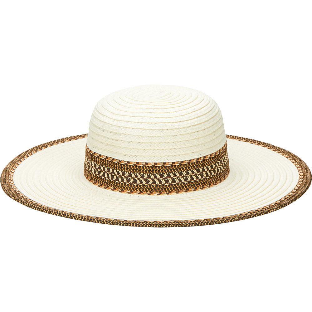 San Diego Hat Ultrabraid Sunbrim Hat with Pattern Band Ivory San Diego Hat Hats Gloves Scarves