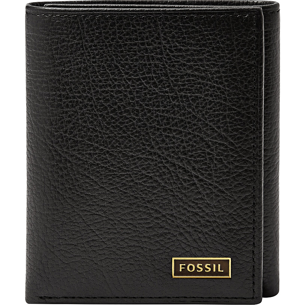 Fossil Omega Trifold Black Fossil Mens Wallets