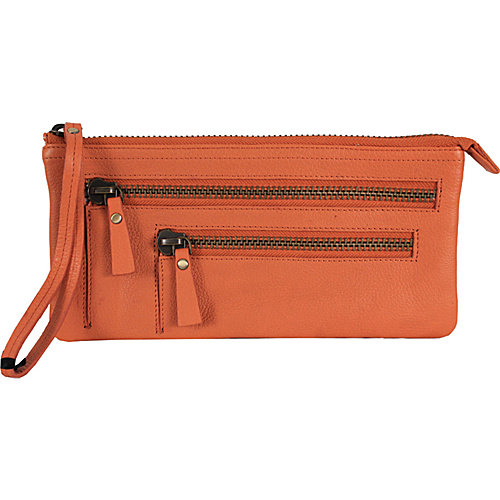 Latico Leathers Campbell Wristlet Orange - Latico Leathers Leather Handbags