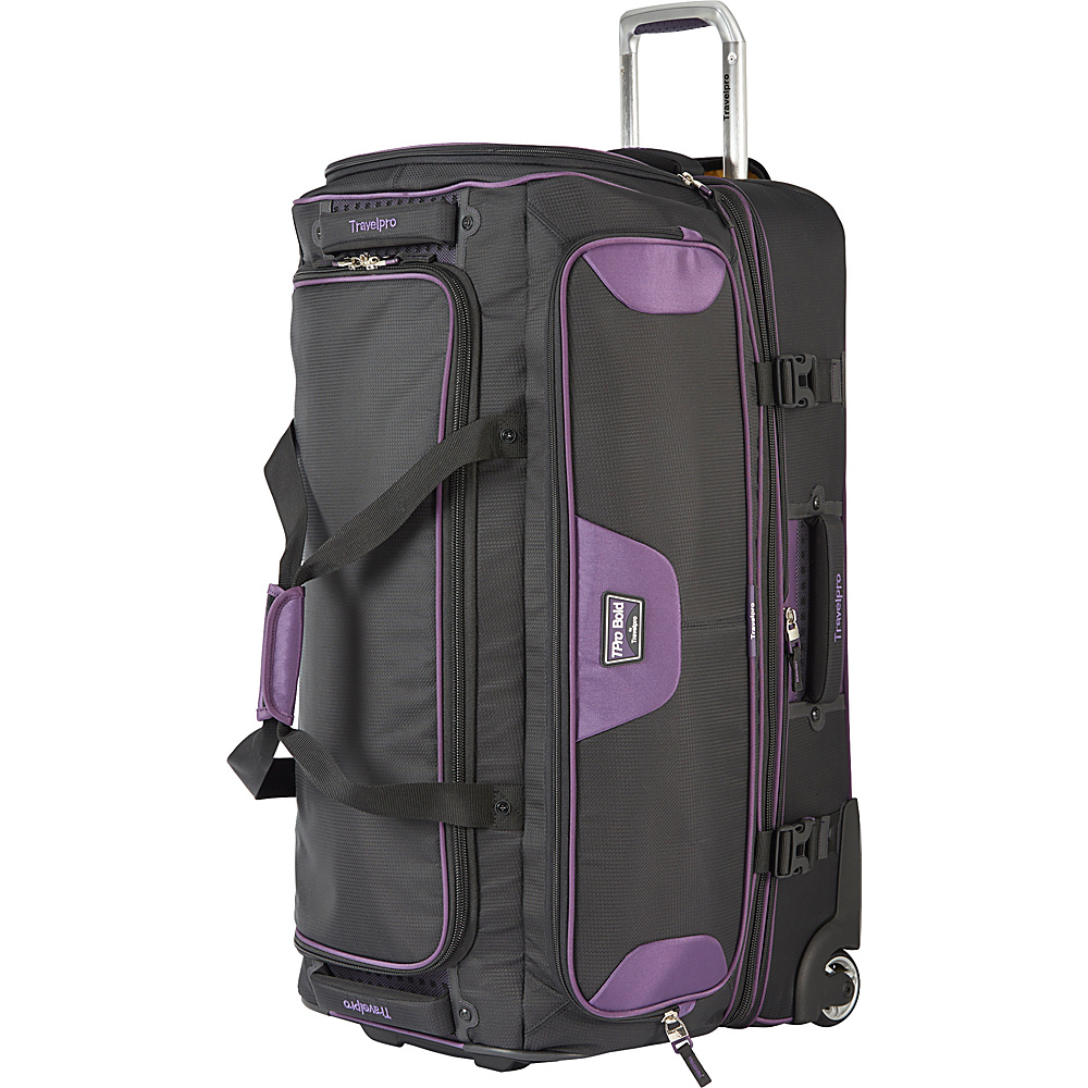 Travelpro T Pro Bold 2.0 30 Rolling Duffle Black amp; Purple Travelpro Softside Checked