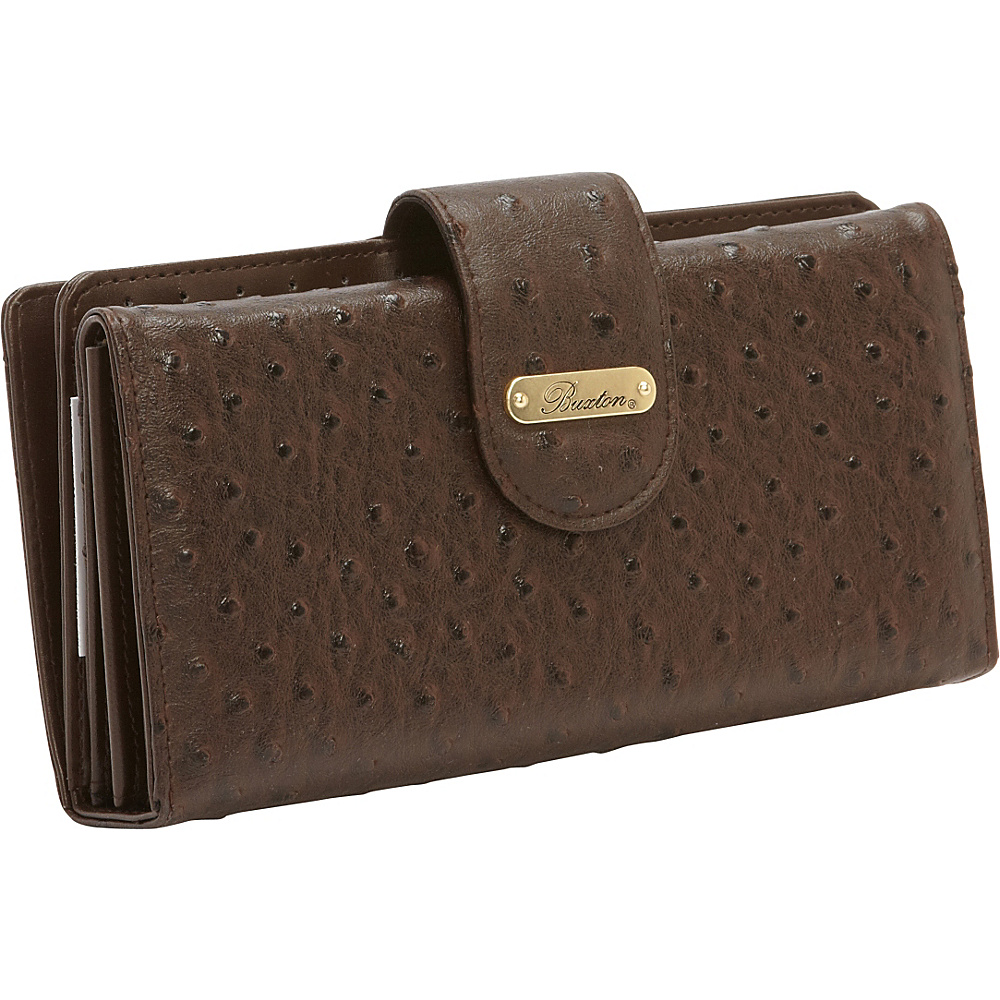 Buxton Ostrich Brights Go To Superwallet Brown Buxton Women s Wallets