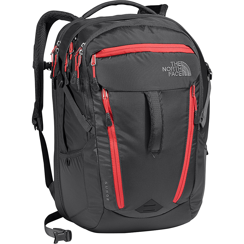 The North Face Women s Surge Laptop Backpack Graphite Grey Cayenne Red The North Face Business Laptop Backpacks