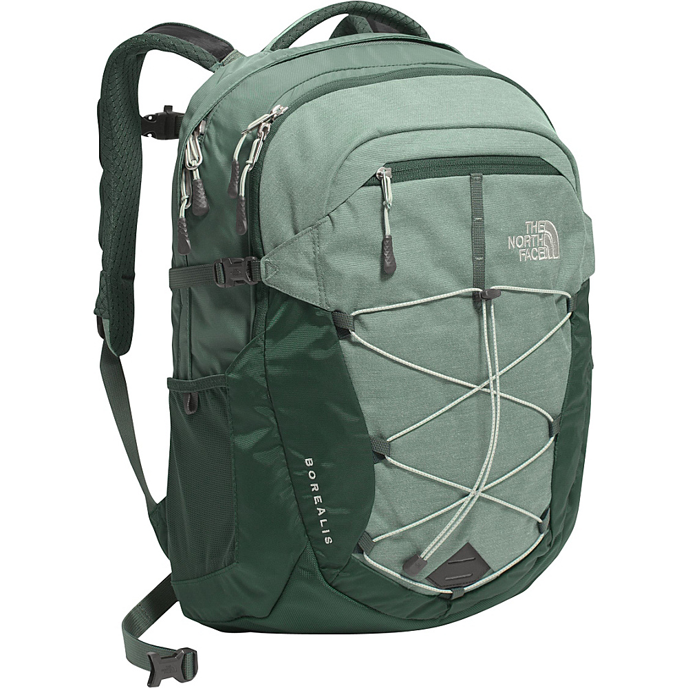 The North Face Women s Borealis Laptop Backpack Balsam Green Heather Wrought Iron The North Face Laptop Backpacks