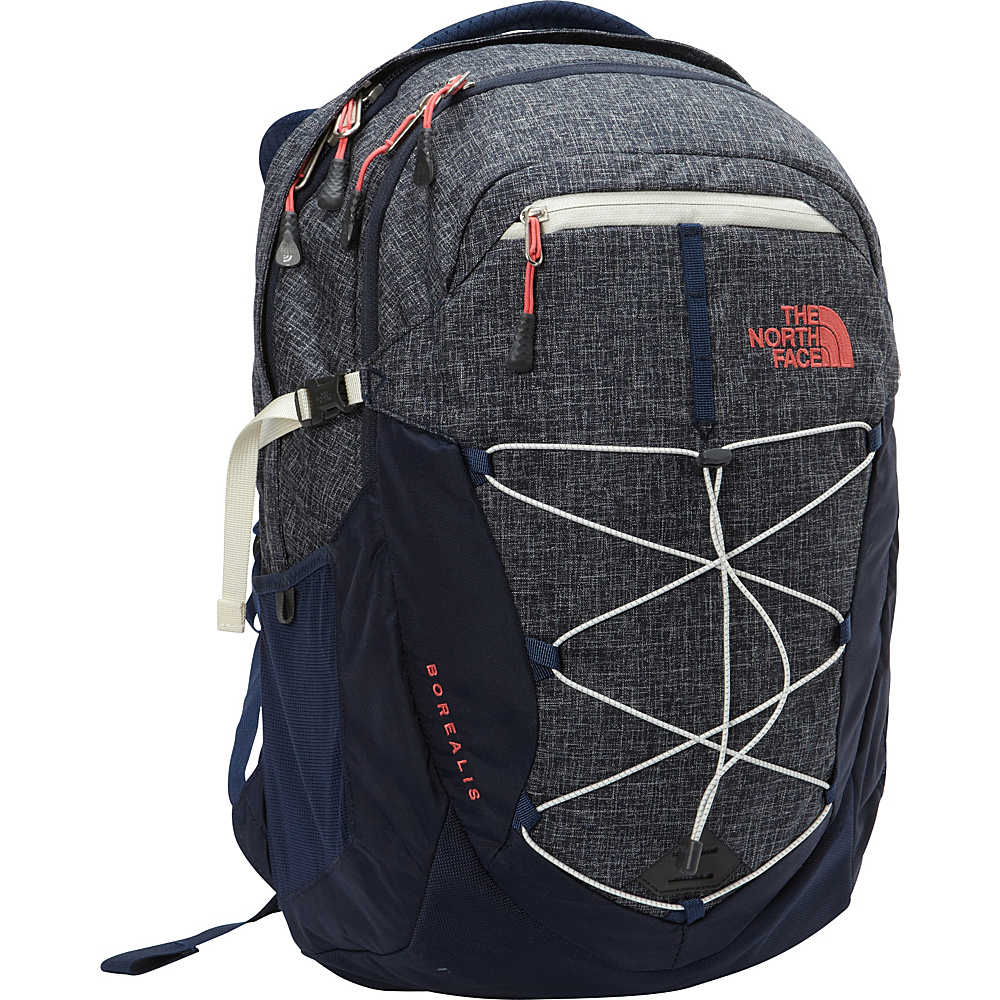 The North Face Women s Borealis Laptop Backpack Cosmic Blue Heather Calypso Coral The North Face Business Laptop Backpacks
