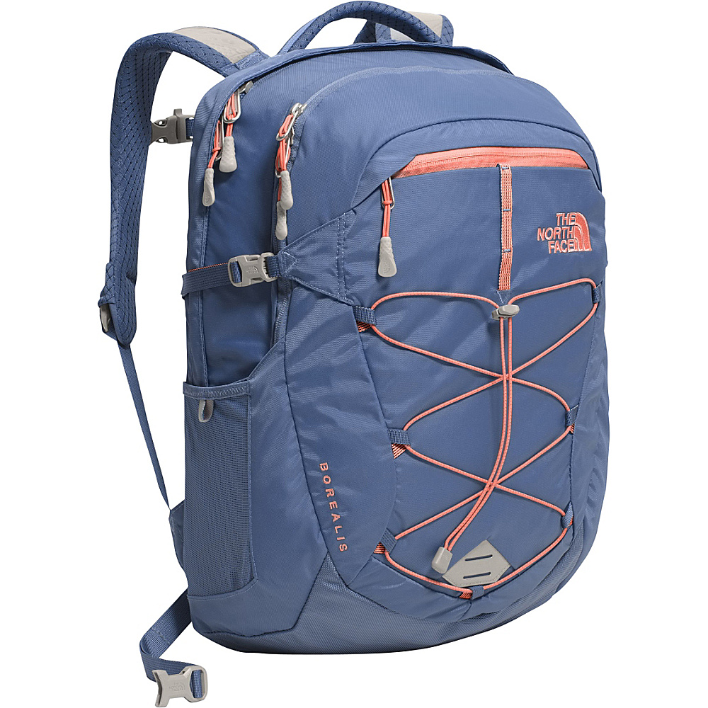 The North Face Women s Borealis Laptop Backpack Coastal Fjord Blue Feather Orange The North Face Laptop Backpacks