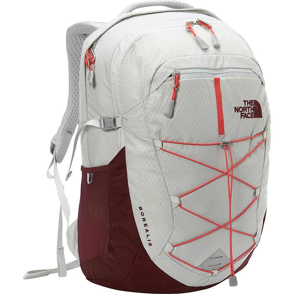 The North Face Women s Borealis Laptop Backpack Lunar Ice Grey Melon Red The North Face Business Laptop Backpacks