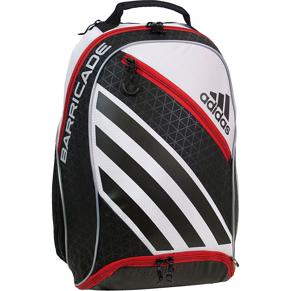adidas Barricade IV Raquet Backpack White Black Scarlet adidas Other Sports Bags