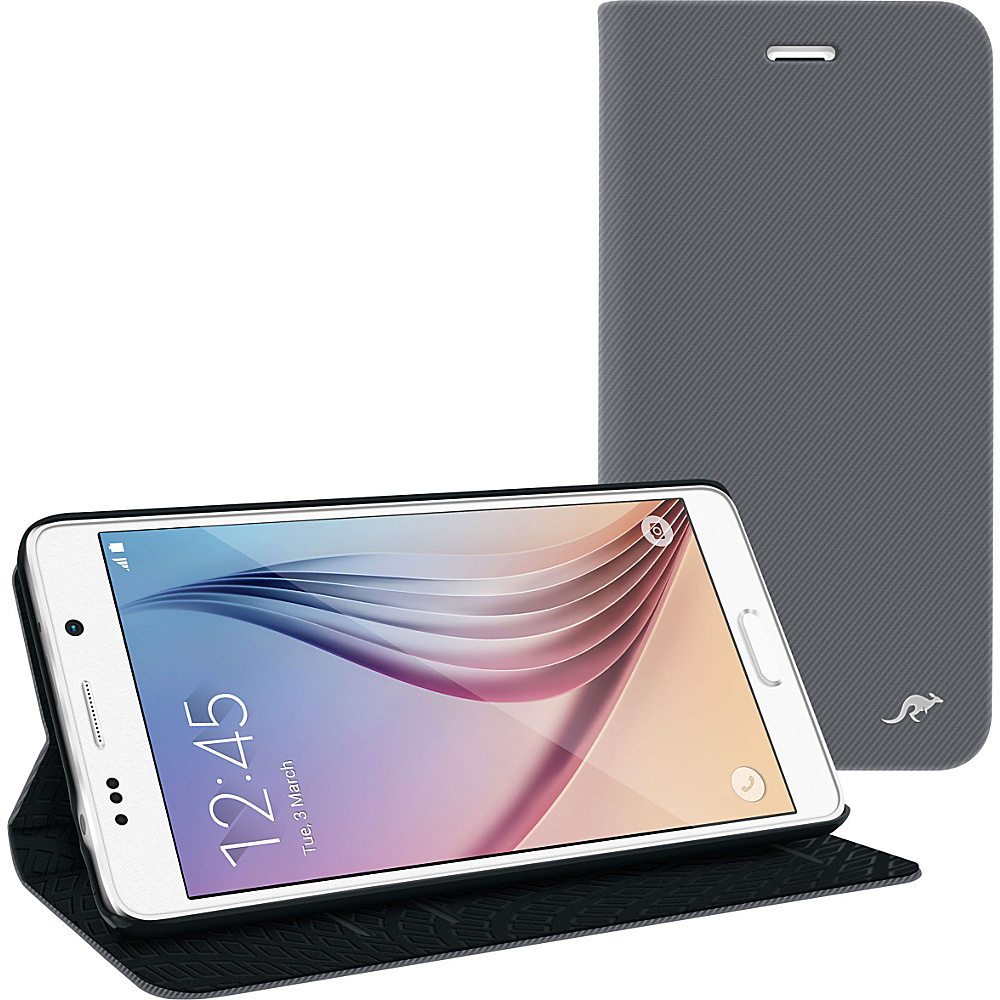 rooCASE Samsung Galaxy S6 Esteem Wallet Case Credit Card Folio Case Cover Gray rooCASE Electronic Cases