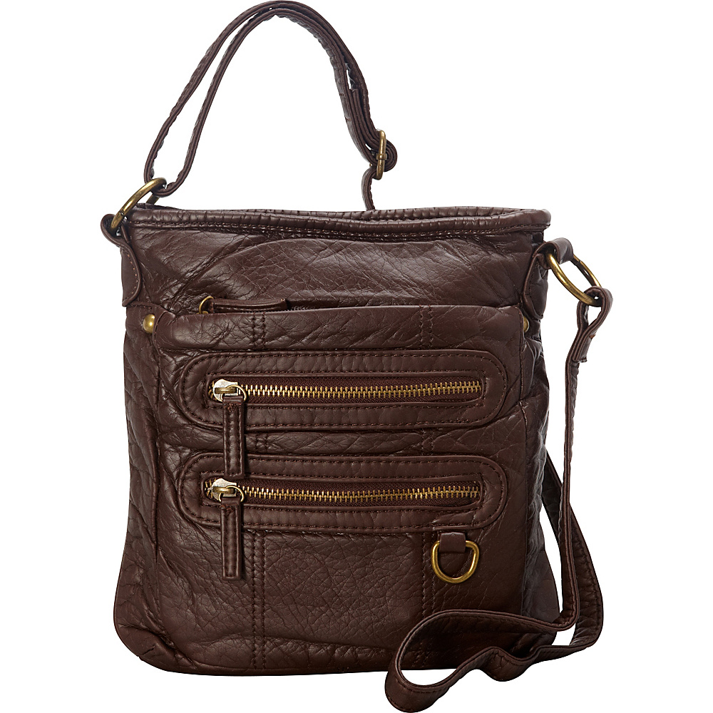Ampere Creations The Willa Crossbody Chocolate Brown Ampere Creations Manmade Handbags