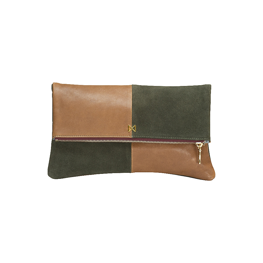 MOFE Esoteric Clutch Moss Taupe Gold MOFE Leather Handbags